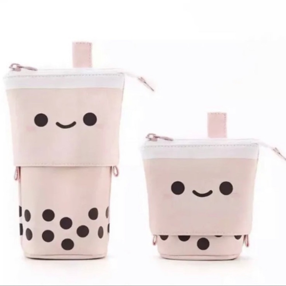 Boba Cute Standing Pencil Case for Kids, Pop Up Pencil Box Makeup Pouch, Stand